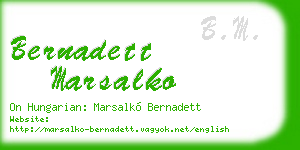 bernadett marsalko business card