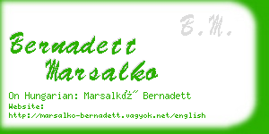 bernadett marsalko business card